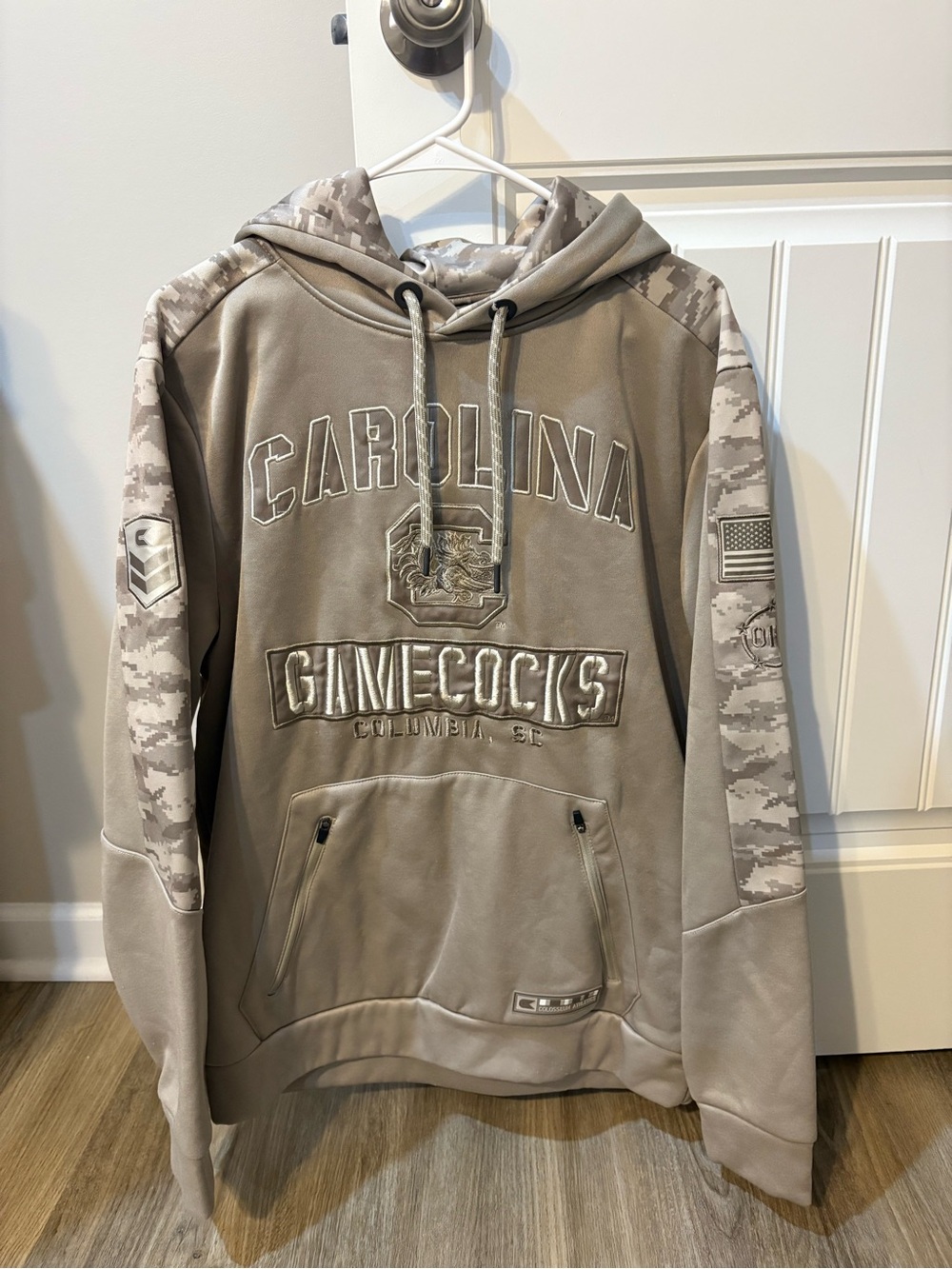 Colosseum Men's Hoodie in Tan Digital Camo